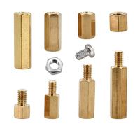 Entretoises de carte mère en laiton M2 M2.5 M3 M4, vis d'espacement de goujon de rack de carte mère hexagonale, boulons à tête simple hexagonale, kits de vis et d'écrous(M2.5 160Pcs 1Set)