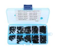 Entretoises de Carte Mère, Vis d'entretoise 180 Pièces M2 Mâle Femelle Entretoises Vis écrous Kit d'assortiment avec Boîte Noire