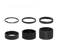 Entretoises de casque de vélo en alliage d'aluminium de 28,6 mm, cales élévatrices CNC pour vélo de route, VTT, vélos pliants, ensemble d'entretoises légères avec plusieurs options d'épaisseur (noir)