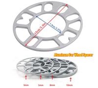Entretoises de roue de voiture en alliage d'aluminium, 4 pièces, 3/5/8/10mm, adaptateur d'espacement de roue de voiture, plaque de cales, pièces de Modification de moyeu de roue automobile 10mm Spacer