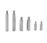 Entretoises hexagonales en acier inoxydable M2 .5 M3 M4 M5 M6, mâle à femelle, Support de PCB, panneau d'espacement, vis d'espacement, boulon(10mm (10Pcs),M6 (Head 8mm))