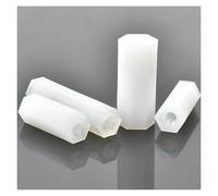 Entretoises hexagonales femelles en nylon noir et blanc, 100 pièces, M2, M2.5, M3, M4, filetage hexagonal, for carte mère, écrous de fixation(White M2,7mm (100pcs))