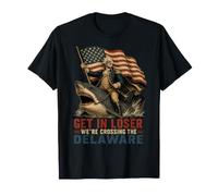 Entrez dans Loser Crossing Delaware George Washington Shark Funny T-Shirt