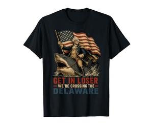 Entrez dans Loser Crossing Delaware George Washington Shark Funny T-Shirt
