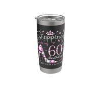 Entrez dans mon 60e anniversaire avec God's Grace and Mercy Gobelet isotherme en acier inoxydable double paroi