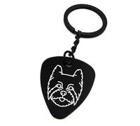 ENTROPIJA Cairn Terrier Porte-clés en métal gravé au laser Motif chien mignon, Noir , taille unique