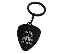 ENTROPIJA Fuk Work Go Beer Porte-clés humoristique gravé au laser avec étiquette en métal, Noir , taille unique