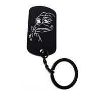ENTROPIJA Porte-clés Pepe Frog Pixelé majeur Meme gravé au laser Art Classique Noir, Noir , taille unique