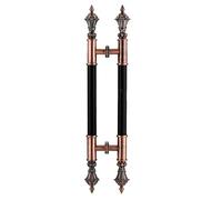 Entry Barn Store Door Pull Handle Stainless Steel,European Retro Style H-Shape Door Handle, Not Fading Hardware Set Double Sided Door Handle(Black,60cm/23 5/8in)