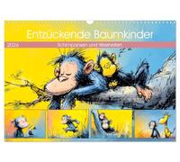 Entzückende Baumkinder. Schimpansen und Weisheiten (Wandkalender 2026 DIN A3 quer), CALVENDO Monatskalender: Kleine Schimpansen, die spielen, staunen ... Weisheiten durch das Jahr begleiten