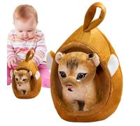 Entzückende Tierpuppe - Weicher Tierplüsch Mit Nestkissen | Kuscheliges Stofftierspielzeug Für Kinder Und Erwachsene, Niedliches Plüschkissen Für Mädchen Und , Beruhigender Begleiter Zum Schlafe