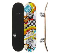 Enuff Meltworld Confused Skateboard complet 7 plis en érable 7 plis et composants de qualité supérieure : Decade Pro Trucks, roues XX super douces de 53 mm, roulements ABEC-9, bande antidérapante