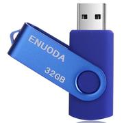 ENUODA Clé USB 32 Go Clef USB 2.0 Flash Drive Mini Portable Grande Capacité Mémoire Stick avec Lumière LED pour Le Stockage et la Sauvegarde (Bleu)