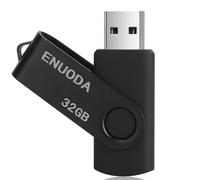 ENUODA Clé USB 32 Go USB 2.0 Flash Drive Stockage Rotation Disque Mémoire Stick avec Lumière LED (Noir)