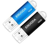 ENUODA Lot de 2 Clé USB 16 Go USB 2.0 Flash Drive Stockage Mémoire Stick (Noir Bleu)