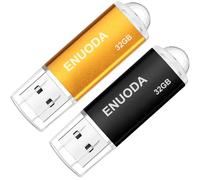 ENUODA Lot de 2 Clé USB 32 Go USB 2.0 Flash Drive Stockage Mémoire Stick (Noir Or)