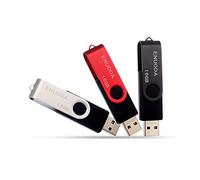 Lot de 3 Clé USB 16 Go USB 2.0 Flash Drive Stockage Rotation Disque Mémoire Stick (Couleur Mixte:Noir,Gris,Rouge)