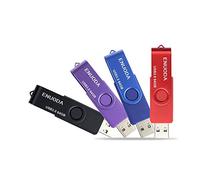 ENUODA Lot de 4 Clé USB 64 Go Grande Vitesse USB 3.0 Flash Drive Stockage Rotation Disque Mémoire Stick (Mixte Couleur:Rouge Noir Bleu Violet)