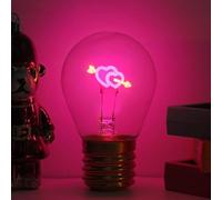 ENUOLI Ampoule Edison en forme de cœur - Ampoule LED créative rechargeable pour chambre à coucher - Décoration amusante - Lumière d'ambiance tendance - Ampoule rechargeable (flèche de mors)