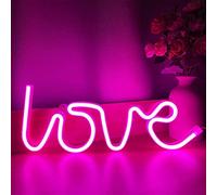 ENUOLI Applique murale néon à DEL pour chambre de fille, panneau d'amour pour Saint-Valentin, mariage, rose clair