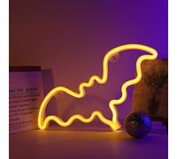 ENUOLI Enseigne néon chauve-souris, blanc chaud, décoration murale chauve-souris, chambre de bébé, décoration d'anniversaire (blanc chaud)