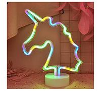 ENUOLI LED Unicorn lumière néon Néons signes Lampes Unicorn Neon Lights Room Decor Batterie & USB Licorne Veilleuse avec socle Neon Light up signes de soirée de mariage Bar Chambre de Noël