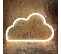 ENUOLI Lumière nuage néon, enseigne lumineuse, nuage, blanc chaud, lumière néon alimentée par piles/USB, applique murale néon pour chambre d'enfant, panneau néon LED pour fête de Noël