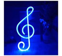 ENUOLI Music Note Note Neon Signes Blue Neon Lumières pour la décoration murale LED Night Lights Batterie ou Néon actionné USB Éclairage Signs Signes Décor pour chambre à coucher Salon Chemin de mari