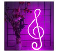 ENUOLI Musical Note Neon Signes Musique Note de musique en forme de lumière LED Signe USB/Batterie suspendue Night Light de la nuit pour la chambre murale Décor Musique Note Neon Lights Creative Ec