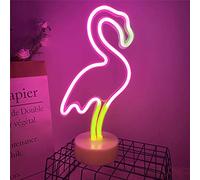 ENUOLI Néon Flamingo Rose Clair Enseigne Au Néon LED Enseigne Au Néon avec Décoration De Table De Base USB Veilleuse Néon À Piles pour Enfants Chambre Enseignes Au Néon pour La Fête De