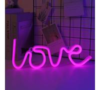 ENUOLI Panneau lumineux néon à DEL pour cadeau de Saint-Valentin, chambre de fille, chambre d'enfant, alimentation USB, piles