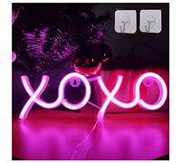 ENUOLI XOXO Neon Signs XOXO Light Neon Signe - USB & Battery Panneaux de LED Signes NEON LUMIÈRES NEON NUITS LUMIÈRES POUR LA CHAMBRE Panneaux Néon Signes pour la décoration murale Fête de mariage de