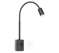 ENUOTEK Applique Murale LED Chambre Chevet Lecture Noir | Flexible liseuse murale, Dimmable avec Sortie USB et Type C, Couleur de Lumière Réglable 4000K 3000K 5000K, 3W 240Lm
