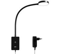 ENUOTEK Lampe de Lecture LED Tactile à Intensité Réglable, Lampe de Lecture Murale, Lumière de Lecture de lit Avec Port de Charge USB 2A, 4 Niveaux de Luminosité (100% - 70% - 35% - 15%), 4000K