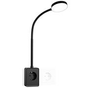 ENUOTEK Lampe de Lecture Noir avec Prise et Fiche, Liseuse Murale Dimmable avec Sortie USB et Type C, Applique Liseuse LED Tête de Lit 4.5W 400Lm, Couleur de Lumière Réglable 3000K 4000K 5000K
