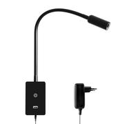ENUOTEK Lampe de Liseuse Murale, Lampe Murale LED de 4W Pour Lit, Lumière de Lecture Tactile de 4000K Dimmable de 240Lm avec Port de Charge USB 2A, Lampe de Lecture à col de Cygne Spotlight