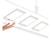 ENUOTEK Lampe de Panneau Lumineux à LED Sous Meuble pour Plan de Travail Cuisine avec Capteur Sans Contact et Fonction de Gradation Continue Eclairage Blanc Neutre 4000K Lot de 3