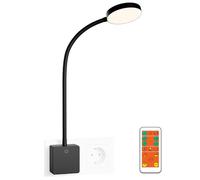 ENUOTEK Lampe Veilleuse de Nuit Chevet Murale LED Dimmable sur Prise de Courant avec Telecommande Sans Fil, 3 CCT Couleurs Eclairage 5000K 4000K 3000K