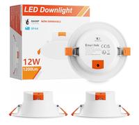 ENUOTEK Lampes Spot a LED Encastrable de Plafond Extra Plat 12W 1100Lm pour Salle de Bain Cuisine Blanc Chaud Naturel Froid Ajustable Diamètre du Trou 110-135CM Lot de 3 de