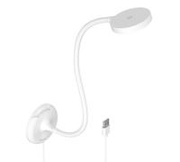 ENUOTEK Liseuse Lampe de Lecture LED, Lampe de Chevet Murale Blanche Dimmable, 3 Couleurs d'Éclairage, Applique Murale Chambre avec Base et Câble USB de 1.8 mètre, Fonction de Mémoire