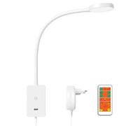 ENUOTEK Liseuse Murale Dimmable, Lampe Murale LED de 3000K 4000K 5000K, Lampe de Lecture à col de Cygne Avec Télécommande, Lampe de lit de Chambre à Coucher, Lampe Tactile Avec Port de Charge USB 2A