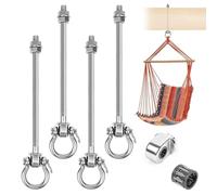 ENUTROF Crochet de Balançoire Lot de 4 Acier Inoxydable Attache Balancoire avec Roulements Capacité de Charge 680kg pour Chaise d'intérieur/d'extérieur Corde de Yoga Sac de Frappe Sac de Sable