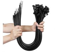 ENUTROF Noir Large Attaches de Câble 100Pcs Serre-Câbles Blancs Extra | Longue 650mm x 10mm Nylon Cable Ties Usage en Exterieur et Interieur ou Jardinage (Noir)