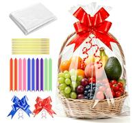 ENUTROF Papier Cadeau Transparent Emballage Sachet Bonbon en Cellophane | Sachets Sacs Grands 75 x 100 cm Lot de 10 Set pour Paniers Cadeaux Artisanat Fleurs Alimentaire (Transparent 100x75cm-10Pcs)