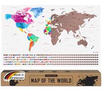 envami® Carte du Monde à Gratter - Or Rose - 68 X 43 CM - Planisphère - Map Voyage - Poster Scratch Off Travel