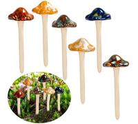 ENVEL Champignons de Jardin colorés,Jardin de fées Toadstool à Champignons en céramique 4 Couleurs 6 pièces Pots de Décoration Poterie Ornement pour Bricolage Dollhouse Potting Shed Flowerpot Plants