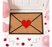 Envelope Heart Artificial Coir Door Mat, Heart Envelope Door Mat, Red Love Valentine Non-Slip Rug Outdoor, Romantic Porch Entryway Home Decor (A,31.50 in × 47.24 in)