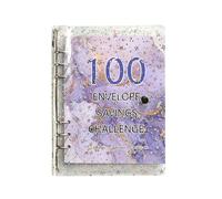 Envelopes Binder - Classeur de défi 100 enveloppes | Dossier d'économie budgétaire A5, organisateur de planification d'argent, suivi financier réutilisable, système d'enveloppes pour objectif