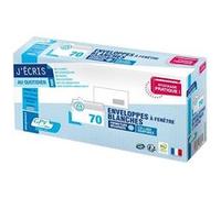 Enveloppe 110 x 220 mm 80 g fenêtre 45 x 100 mm blanche - Boîte de 70 - Gpv G