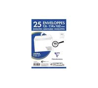 Paquet De 25 Enveloppes - Blanches - C6 114x162mm - Auto-Adhésive - Clairefontaine
